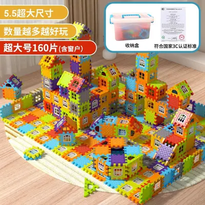 Büyük Ev Yapı Blokları, Kalın Eğitici Çocuk Oyuncağı, 3D DIY Oyun Evi - 12