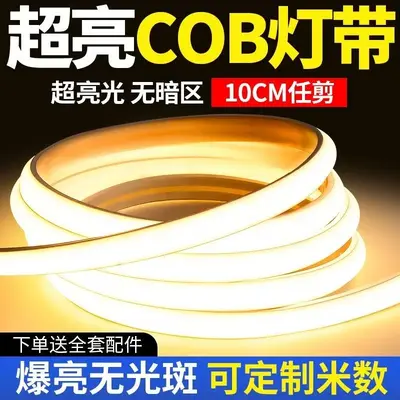LED-Streifen 220V wasserdicht selbstklebend superhell weiches Lichtband für Wohnzimmer Decke Atmosphäre RGB COB Außen Linearleuchte