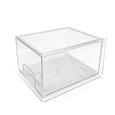 Clear PET cosmetics storage box with drawers