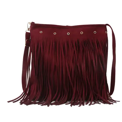 Boho-Umhängetasche mit Quasten und großem Fassungsvermögen - 10