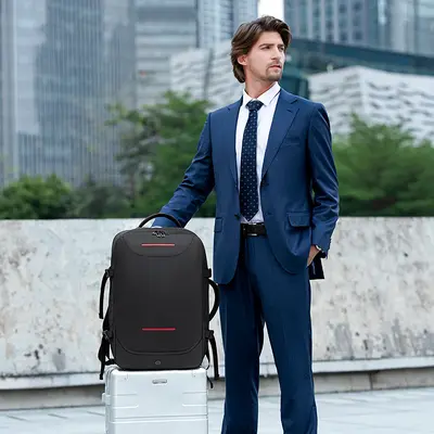 Rucksack Herren Vakuum-Kompression großes Fassungsvermögen Reiserucksack Geschäftsreise erweiterbar Laptop-Rucksack belüfteter Rucksack - 5