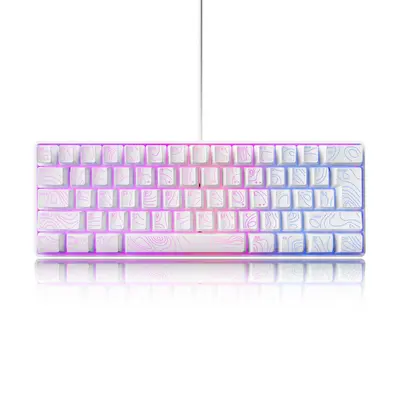 61 tuşlu RGB oyun kablolu klavye ve fare seti renkli MINI mekanik olmayan film siyah beyaz bilgisayar klavyesi - 10