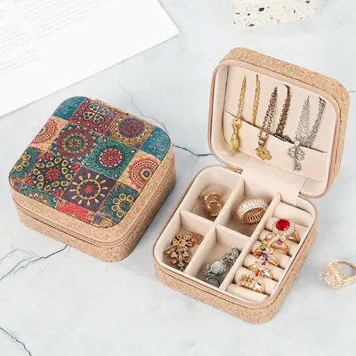 Retro elegant mushroom portable large capacity jewelry box earring ring necklace travel multi-layer storage box best seller - 8