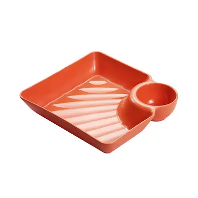 Japon Tarzı Mandu Tabağı Soslu Ayrık Bölmeli Atıştırmalık Servis Tabağı