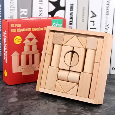 Wooden Large-Piece Building Blocks for Ages 1-2