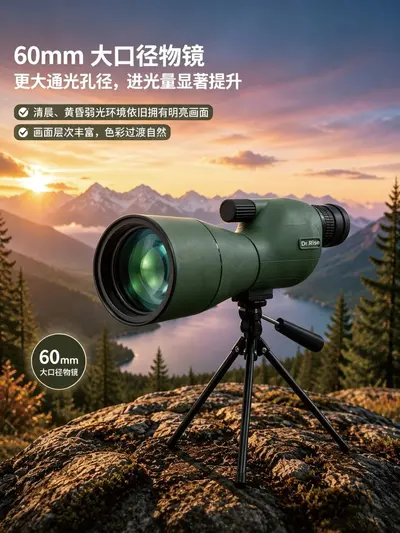 20-80×60 Vogelbeobachtungs-Monokular, stufenloser Zoom, HD