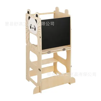 Wooden Learning Tower with Chalkboard, 3-in-1 Kids Stool