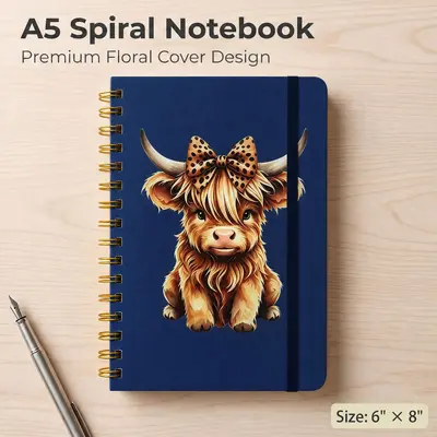 A5 liniertes Spiralnotizbuch, dickes Papier, individuell anpassbar - 9