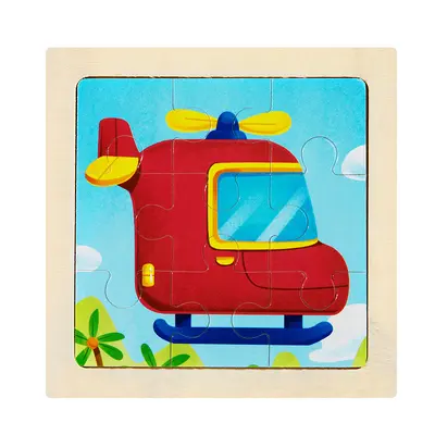 Wooden Jigsaw Puzzle Toy, 9 Pieces Cartoon Animals, Early Education - 11
