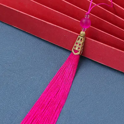 15 cm pagoda şapkası püsküllü antik stil kolye - 8