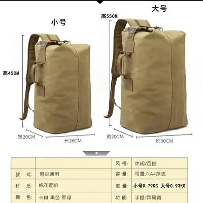 Leinwand-Zylinder-Rucksack, Laptop-Fach, unisex, Reisen