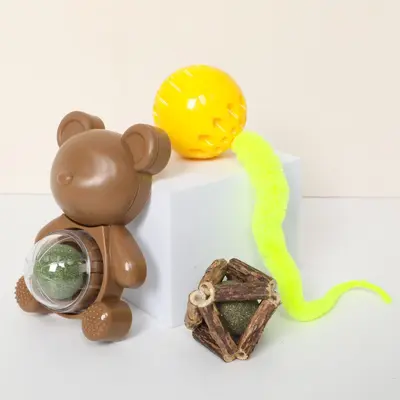 Cat Teaser Toy Set with Laser Pointer and Catnip Ball for Self-Play Training - 8