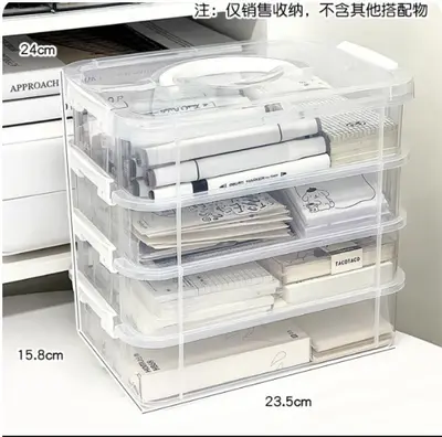 Transparent Stackable Jewelry Storage Box for Cosmetics and Accessories - 4