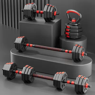 Adjustable men's dumbbell set, home fitness, barbell