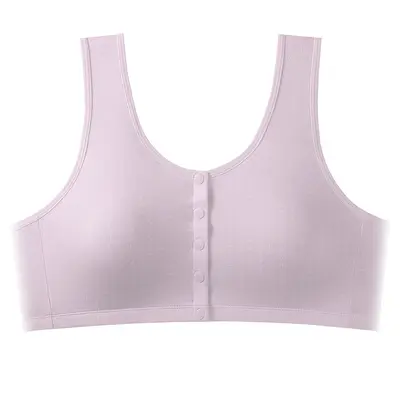 Plus Size Breathable Front-Button Nursing Bra, Padded, Frameless - 6