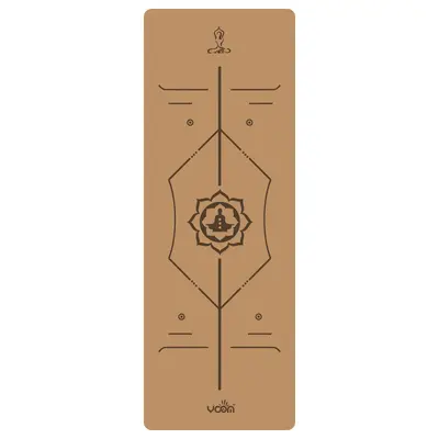 Cork Yoga Mat, Thick Natural Rubber, Wide, Laser-Engraved Logo Option - 10