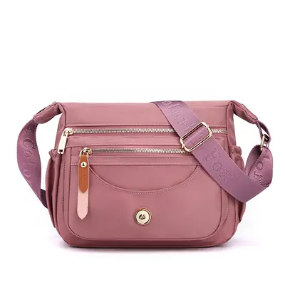Colorful Fox Women's Shoulder Bag, Multi-Layer, Large Capacity, Waterproof Nylon - 9