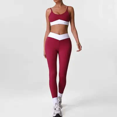 Çıplak Hissi Yoga Takımı, Sütyenli Üst ve Dar Tayt, Koşu ve Fitness - 7
