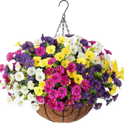Simulated Eucalyptus and Morning Glory Artificial Flower Bouquet
