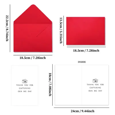 Wedding Photographer Thank-You Card with Envelope Set, Camera Illustration, 1 Piece - 5