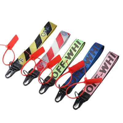 OFF-WHITE Canvas Keychain with Embroidered Letter