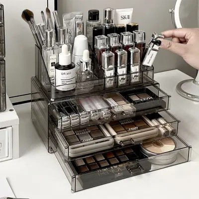 Acryl-Kosmetik-Aufbewahrungsbox mit Schublade Schreibtisch-Organizer - 2