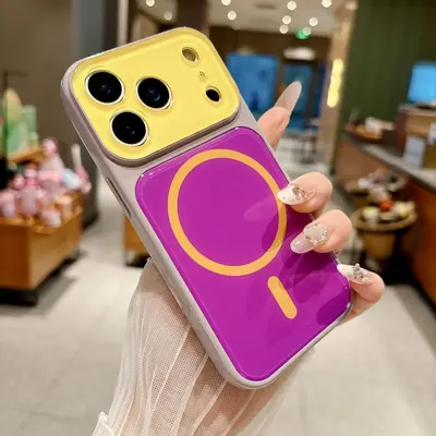 Dopamine Color-Block Magnetic Phone Case for iPhone 17 Pro Max - 12