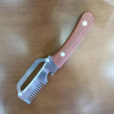 Edelstahl-Zwiebelfaden-Wunderwaffe Multifunktionales Haushalts-Gemüseschneider Tintenfisch-Blüten-Küchenmesser großes Frühlingszwiebel-scharfes Schälmesser - 8