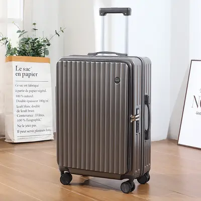 Front-Opening Trolley Suitcase, 24 inch PC, Combination Lock, Sit-On Design - 9
