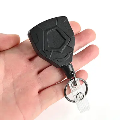 Retractable Snap Hook Keychain with Coated Steel Wire Rope, Outdoor Fishing