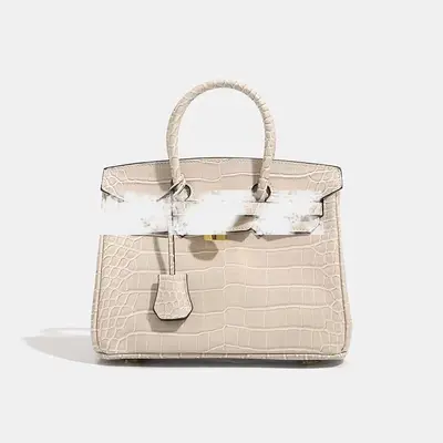 Crocodile-Embossed Women's Shoulder Bag, Large Capacity - 9
