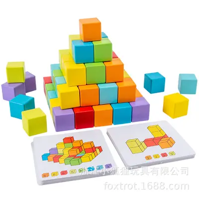 Cube Building Blocks Spatial Thinking Educational Math Toy for Children