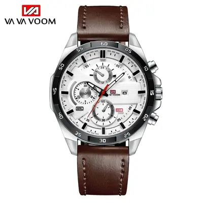 Source Manufacturer Fashion Men's Waterproof Outdoor Sports Daily Watch Student Watch Leather Strap Calendar Quartz Watch - 10