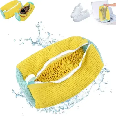Brake zipper chenille lazy shoe washing bag washing machine cleaning maintenance bag shoe anti-deformation laundry bag multifunctional - 2