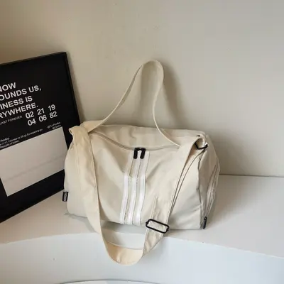Striped Travel Bag, Large Capacity, Sports Style - 8