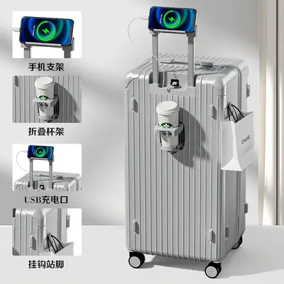 28 inch suitcase, large capacity wheeled luggage, reinforced drop-resistant 30 inch silent universal wheeled encrypted box export - 8