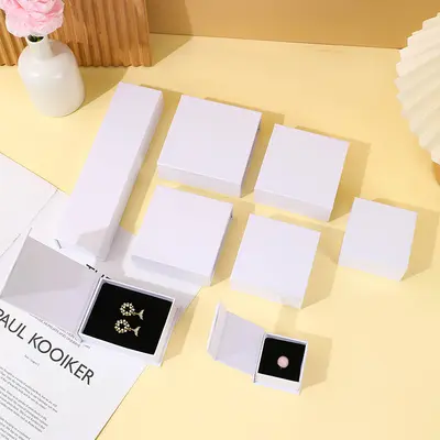 Necklace Box In Stock Jewelry Ring Magnetic Flip Box Custom Logo Printing Earring Bracelet Pendant Book Style Jewelry Box - 7
