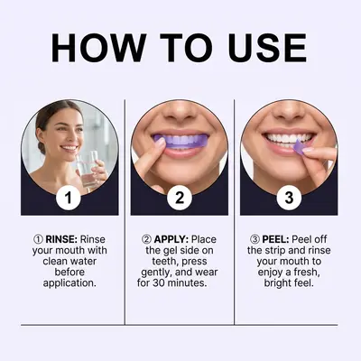 Enhanced 3D Teeth Whitening Strips, Removes Yellow Stains - 5