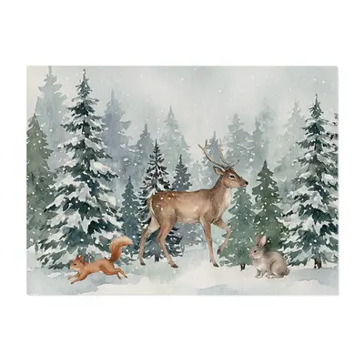 Weihnachts-Tischset mit Elch-Motiv, wasser- und ölabweisend - 11