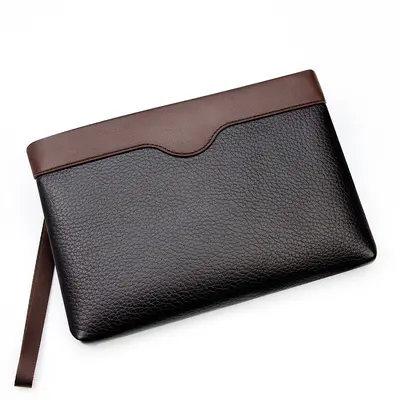 Men's Clutch Bag, Large Capacity Long Wallet, Litchi Pattern - 5