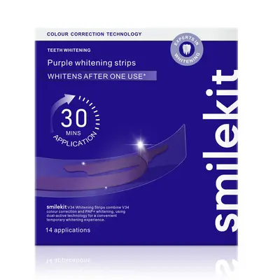 V34 purple teeth whitening strips, large box