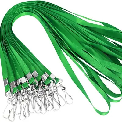 Ausweisband aus gewebtem Polyester mit Drehhaken und Clip