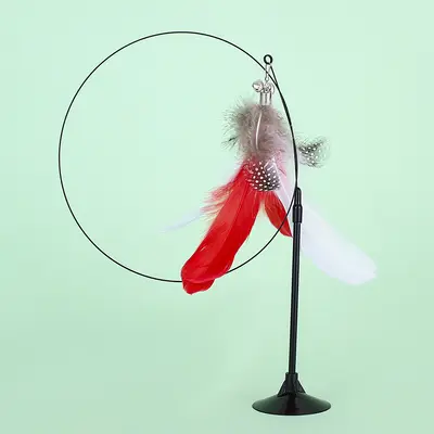Strong Suction Cup Cat Teaser Wand, Detachable Long Pole, Self-Play - 7