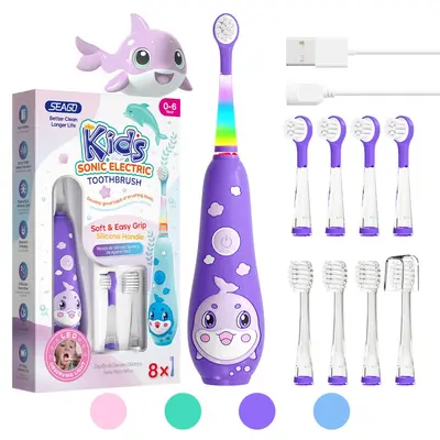 Seago Children's Electric Toothbrush, Soft Bristles - 9