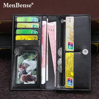 MenBense Men's Long Wallet, Magnetic Snap, Multi-Card Slots - 3