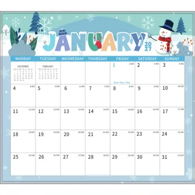 Magnet-Planungskalender 2027 Englisch, 18 Monate - 9