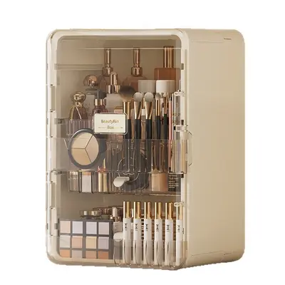 Premium Cosmetic Storage Cabinet, Large Capacity Plastic