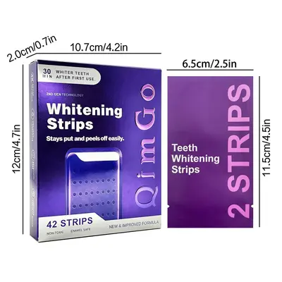 V34 Purple Teeth Whitening Strips, Yellow Stain Removal Dry Strips