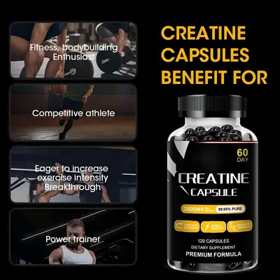Creatine Capsules 120 Softgel Capsules Supplement