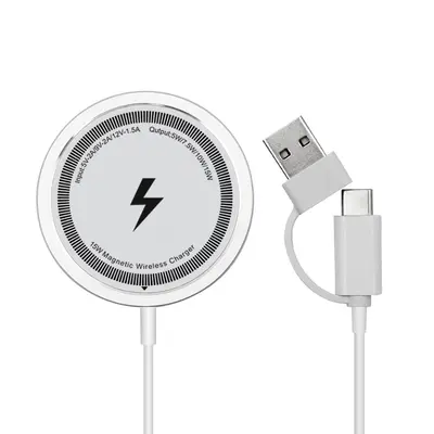 MagSafe manyetik kablosuz hızlı şarj cihazı süper ince mini masaüstü telefon 15W hızlı şarj standı - 8